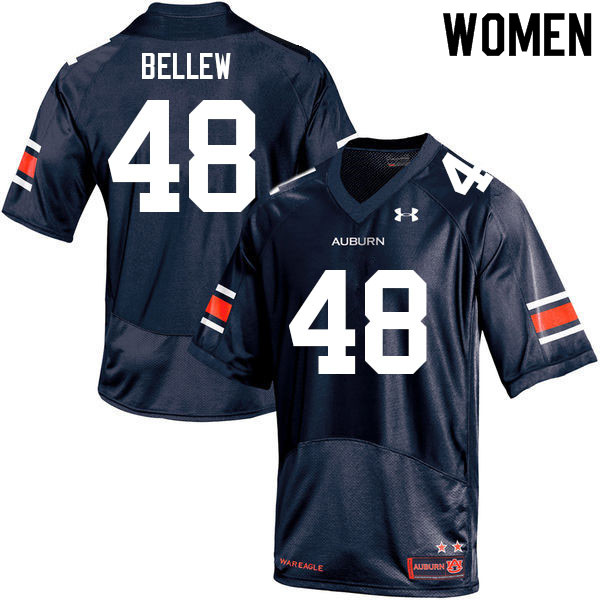 Women #48 John Reese Bellew Auburn Tigers College Football Jerseys Sale-Navy